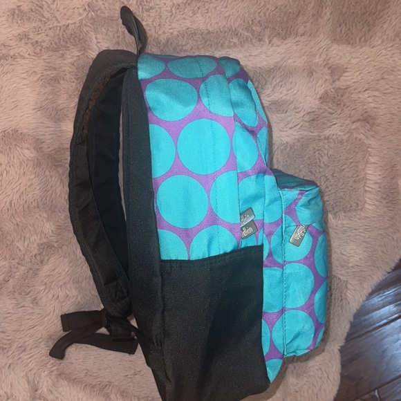 Wildkin purple turquoise blue polka dot backpack 🎒school bookbag zipper pockets - Picture 4 of 11